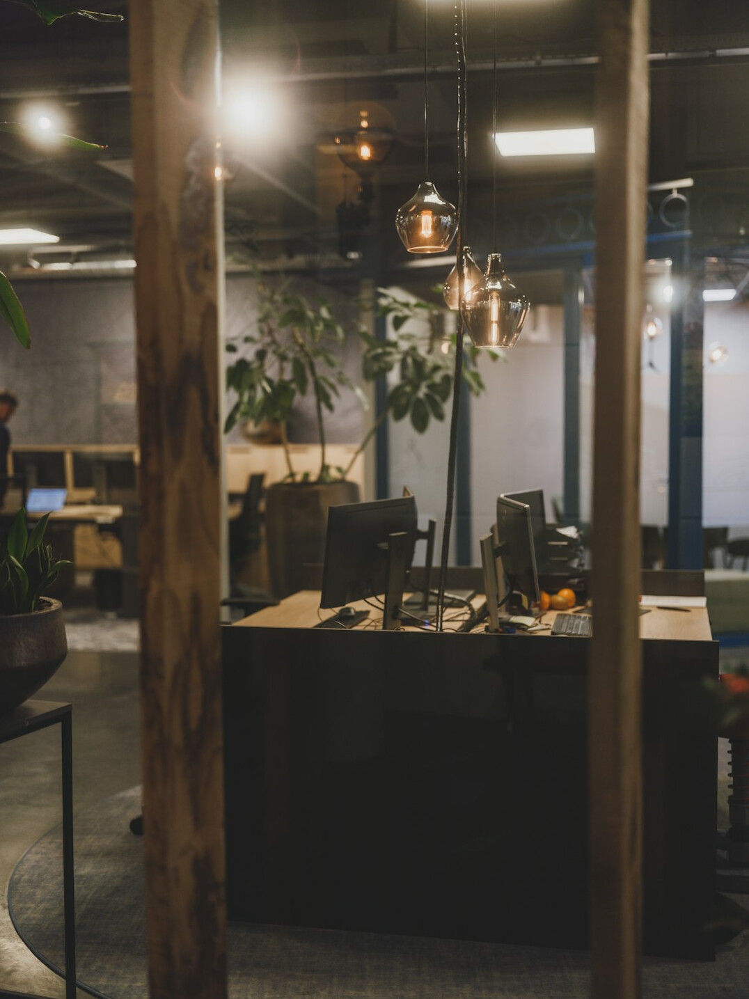 modern office with computers