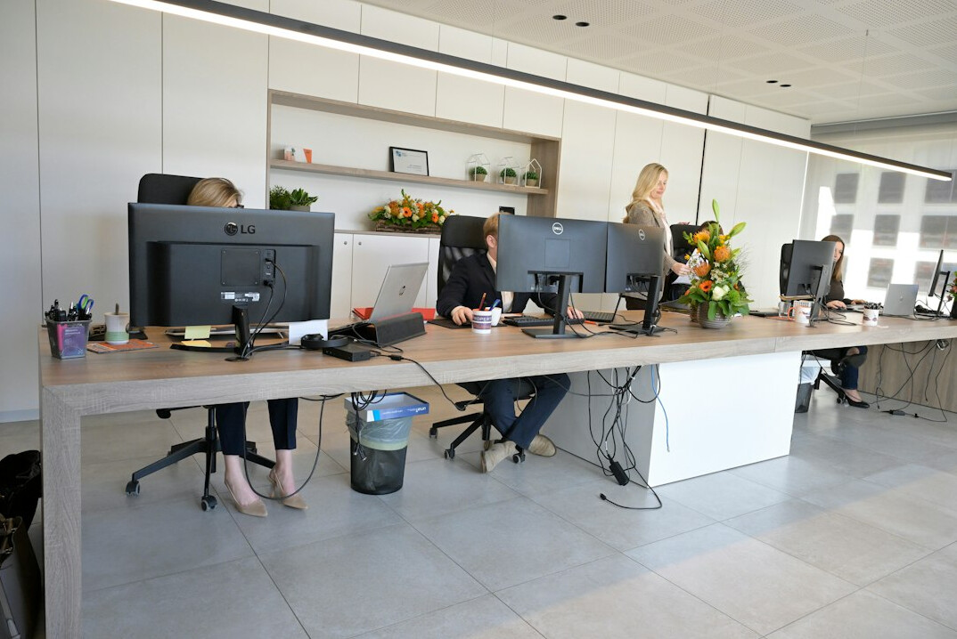 large corporate office with technology