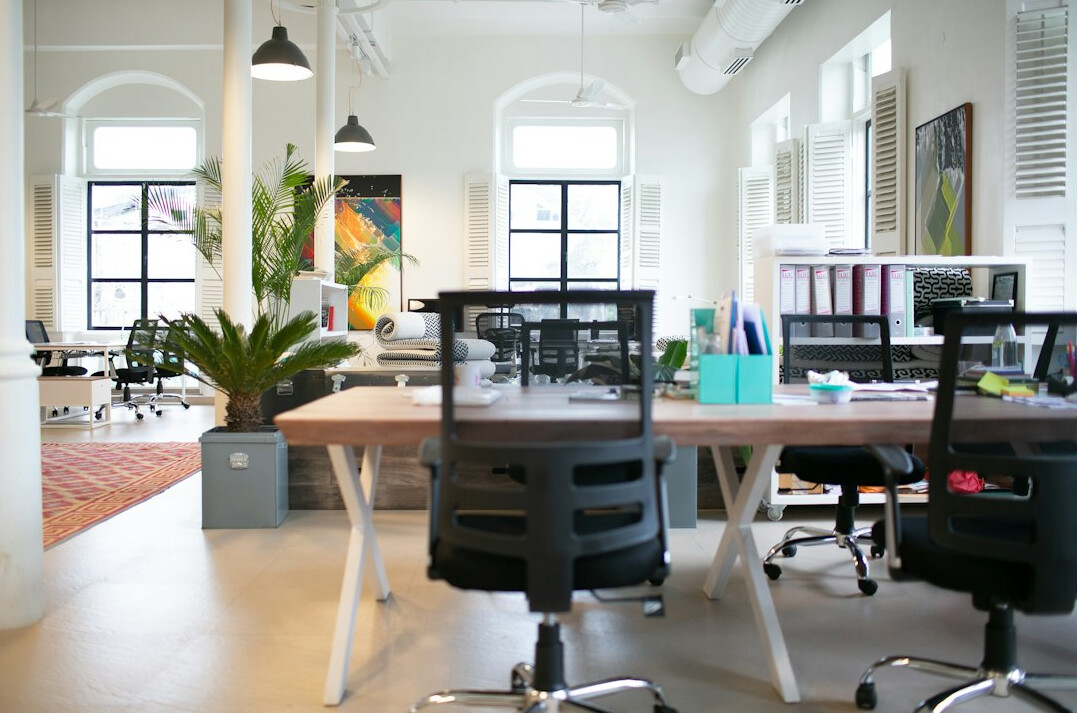 modern office with computers