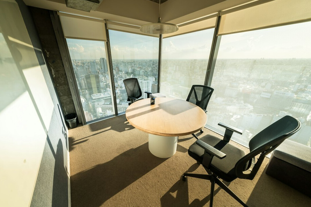 large corporate office with technology
