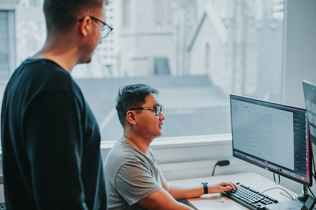 software developers working together